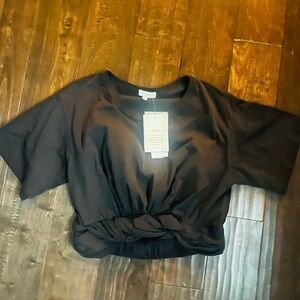 A.L.C. Black Crop Top